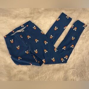 Hanna Andersson Girls Leggings,    Blue Rainbow Print, 12, 150cm